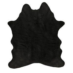 Luxe Home Decor Classic Faux Hide Rug | 1-Piece | Black | 5.25'x7.5'